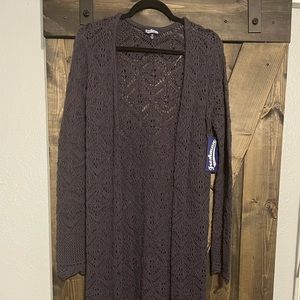 Floor-length Knit Lace Duster